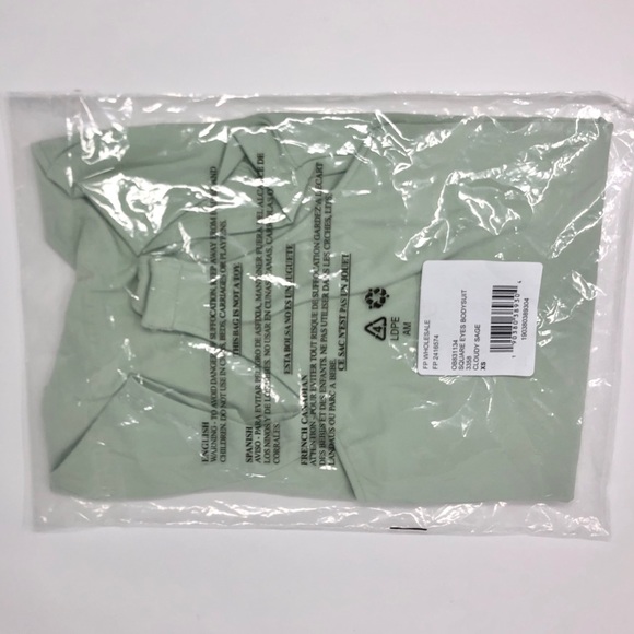 Free People Fair and Square Neck Duo Bodysuit thong Moss color. Size XS  (NWT) - Picture 11 of 14